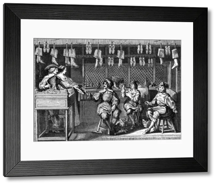 Framed Print : Cobblers shop during the time of Louis XIII of France, 17th century (1882-1884) Framed Print : Cobblers shop during the time of Louis XIII of France, 17th century (1882-1884)
