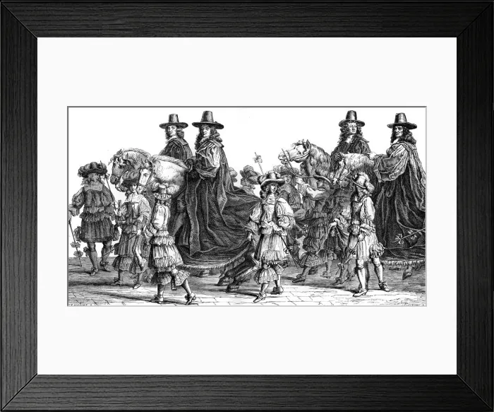 Framed Print : Procession of magistrates, Paris, 17th century (1882-1884). Artist: J Guillaume Framed Print : Procession of magistrates, Paris, 17th century (1882-1884). Artist: J Guillaume