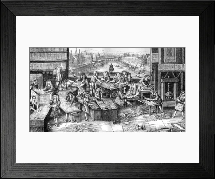 Framed Print : Fabric printing during the reign of Louis XVI of France, 18th century (1882-1884). Artist: J Guillaume Framed Print : Fabric printing during the reign of Louis XVI of France, 18th century (1882-1884). Artist: J Guillaume