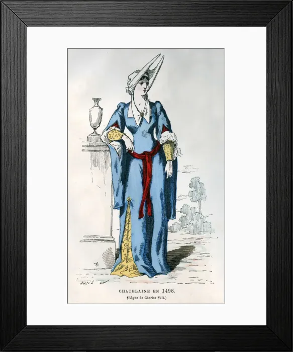 Framed Print : Lady of the manor of the time of Charles VIII of France, 1498 (1882-1884). Artist: Petit Framed Print : Lady of the manor of the time of Charles VIII of France, 1498 (1882-1884). Artist: Petit