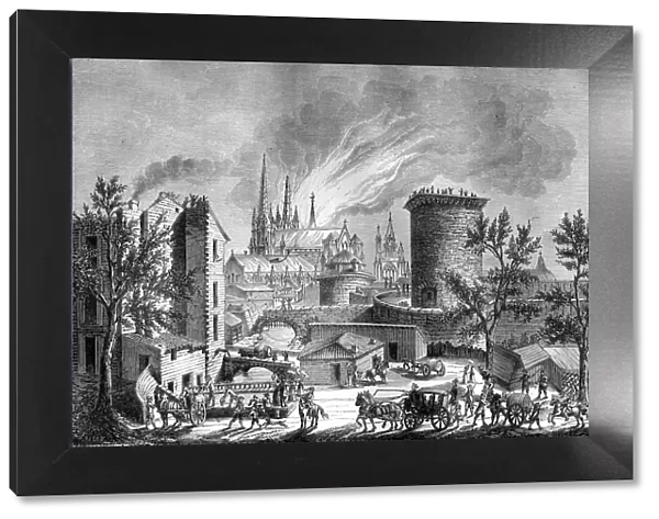Fire at Saint Andres Cathedral, Bordeaux, France, 25th August 1787 (1882-1884). Artist: Cosson