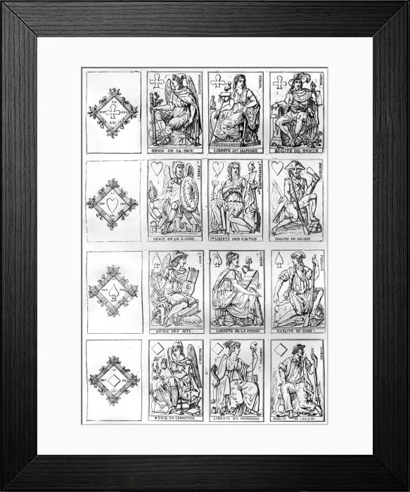 Framed Print : Playing cards of the French Republic, 1790 (1882-1884) Framed Print : Playing cards of the French Republic, 1790 (1882-1884)