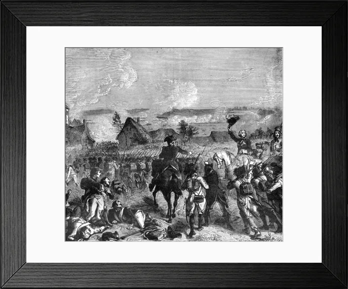 Framed Print : Battle of Fleurus, 16 June 1794 (1882-1884). Artist: E Deschamps Framed Print : Battle of Fleurus, 16 June 1794 (1882-1884). Artist: E Deschamps