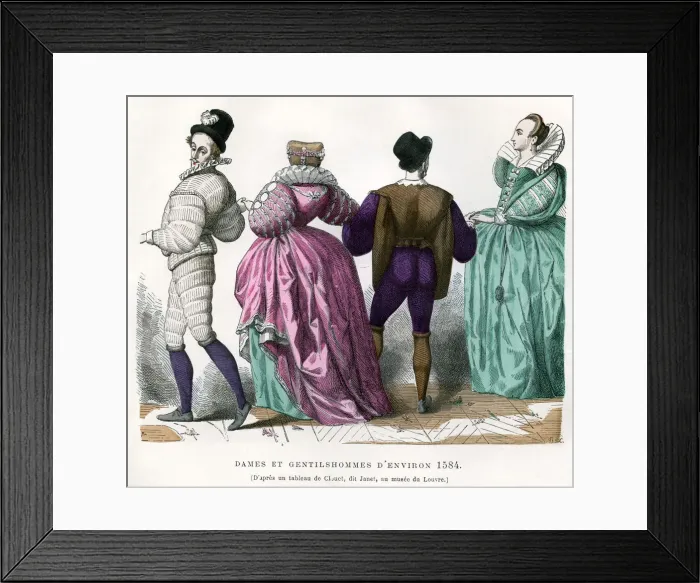 Framed Print : Ladies and gentlemen from about 1584, (1882-1884) Framed Print : Ladies and gentlemen from about 1584, (1882-1884)
