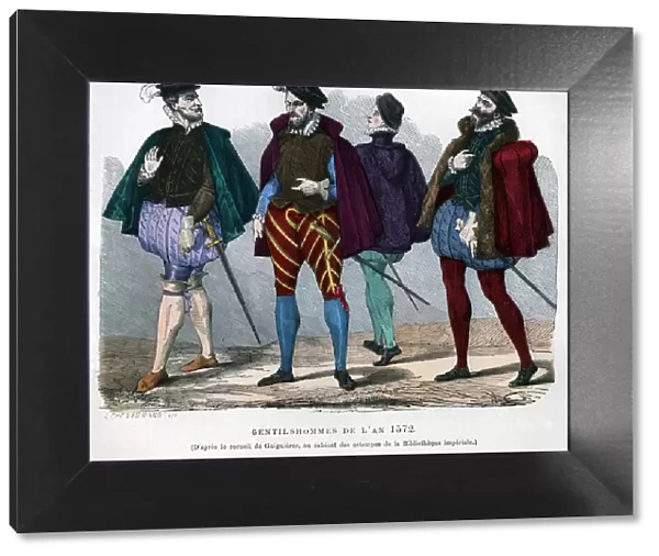 French gentlemens costume, 1572 (1882-1884). Artist: Chevignard