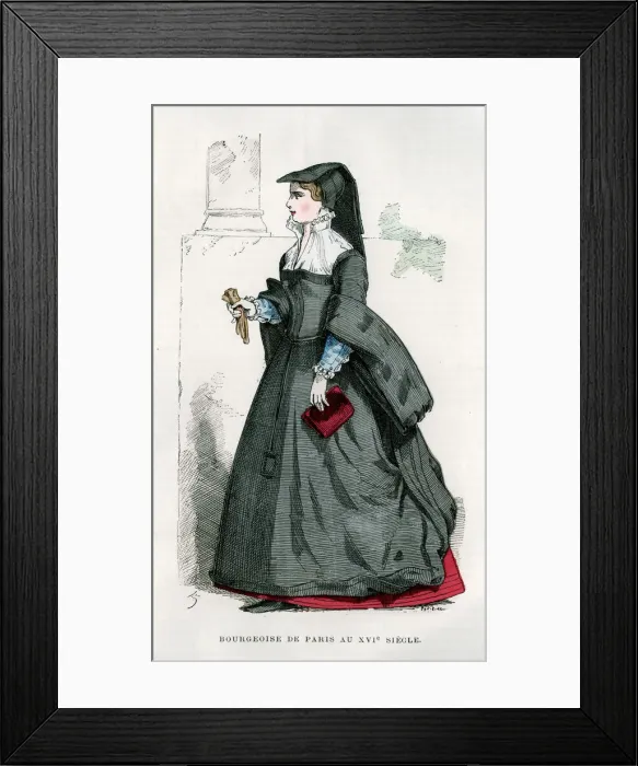 Framed Print : Bourgeoise of Paris, 16th century (1882-1884). Artist: Petit Framed Print : Bourgeoise of Paris, 16th century (1882-1884). Artist: Petit