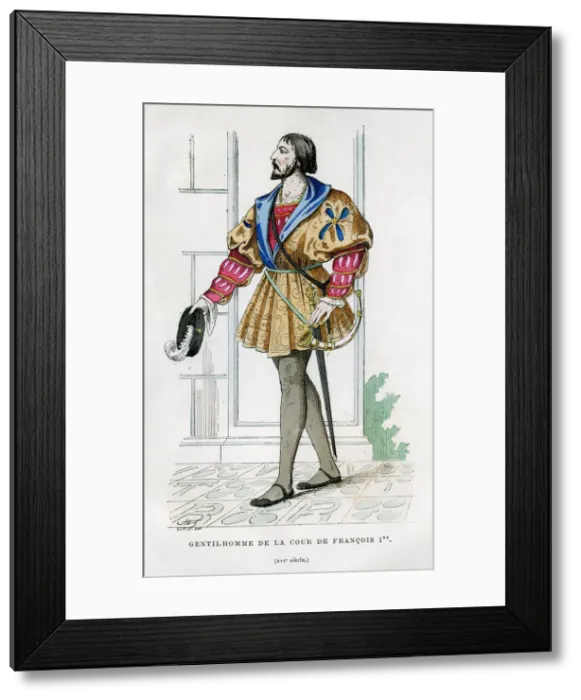 Framed Print : Gentlemen of the court of Francis I of France, 16th century (1882-1884). Artist: Petit Framed Print : Gentlemen of the court of Francis I of France, 16th century (1882-1884). Artist: Petit