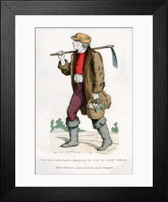 Framed Print : French peasant farm labourer, 16th century (1882-1884) Framed Print : French peasant farm labourer, 16th century (1882-1884)