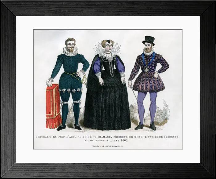 Framed Print : Antoine de Saint-Chamand, Seigneur de Mery, unknown lady and Henry IV of France, 1600 (1882-1884) Framed Print : Antoine de Saint-Chamand, Seigneur de Mery, unknown lady and Henry IV of France, 1600 (1882-1884)