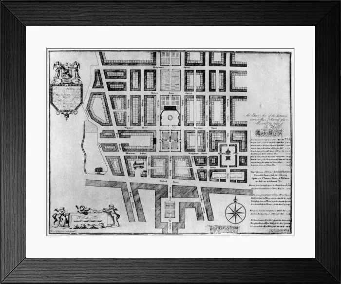 Framed Print : Plan of Lord Harleys estate, London, 1907