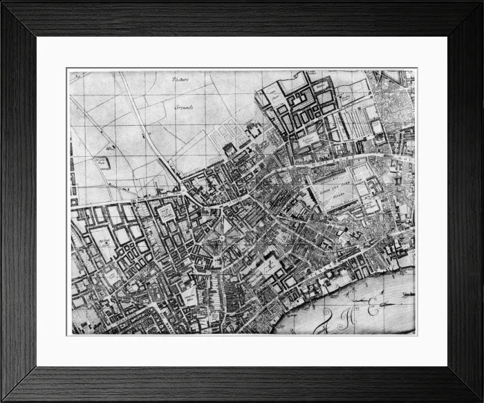 Framed Print : Plan of the parish of St Giles, London, 1907 Framed Print : Plan of the parish of St Giles, London, 1907