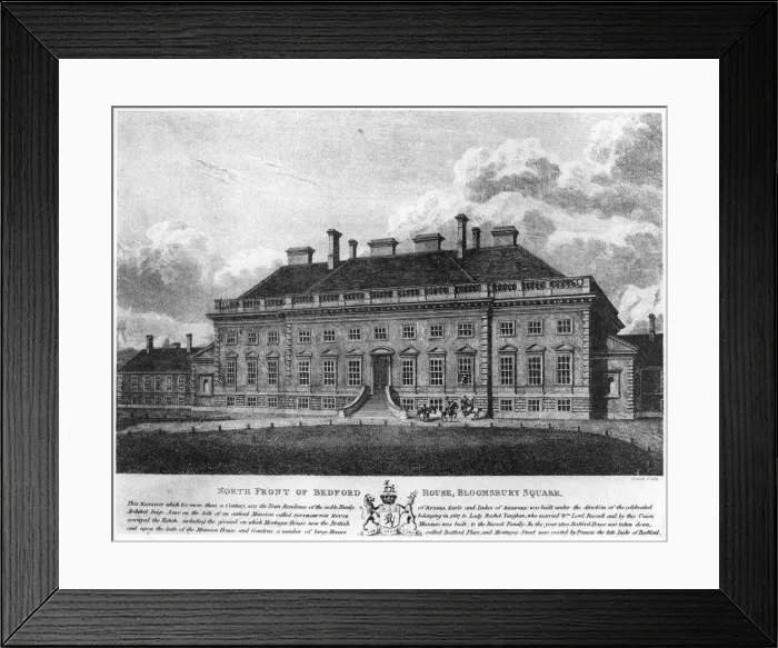 Framed Print : North front of Bedford House, Bloomsbury Square, London, 19th century (1907). Artist: Howlett Framed Print : North front of Bedford House, Bloomsbury Square, London, 19th century (1907). Artist: Howlett