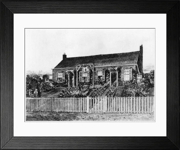Framed Print : Cottages on the site of Eaton Square, London, c early 19th century (1907) Framed Print : Cottages on the site of Eaton Square, London, c early 19th century (1907)