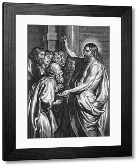 Framed Print : Christs friendly warning to Peter, 1814. Artist: P Rothwell Framed Print : Christs friendly warning to Peter, 1814. Artist: P Rothwell