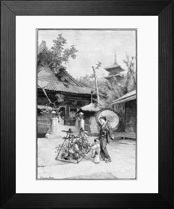 Framed Print : In a Garden of Tokyo. Artist: Rousseau Framed Print : In a Garden of Tokyo. Artist: Rousseau