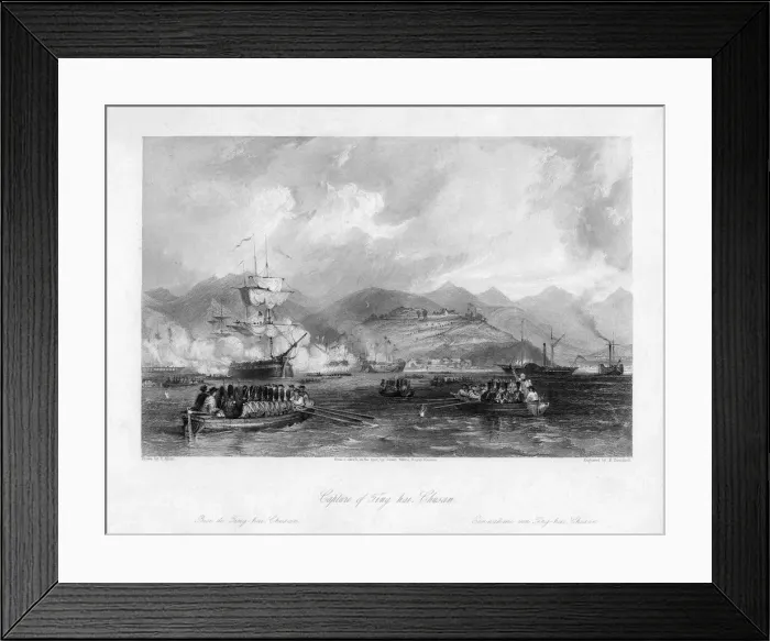 Framed Print : Capture of Ting-hai, Chusan, China, 1841 (19th century). Artist: Edward Paxman Brandard Framed Print : Capture of Ting-hai, Chusan, China, 1841 (19th century). Artist: Edward Paxman Brandard