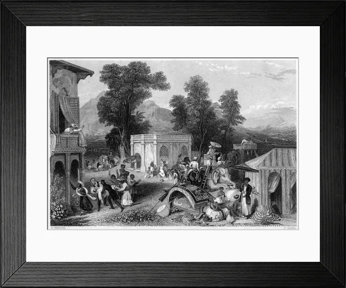 Framed Print : Death of Bishop Heber, India, 1826. Artist: J Sands Framed Print : Death of Bishop Heber, India, 1826. Artist: J Sands