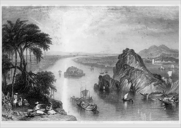 Rocks at Colgong on the Ganges, India, 1838. Artist: Edward Goodall