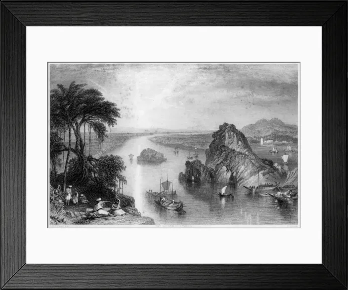 Framed Print : Rocks at Colgong on the Ganges, India, 1838. Artist: Edward Goodall Framed Print : Rocks at Colgong on the Ganges, India, 1838. Artist: Edward Goodall