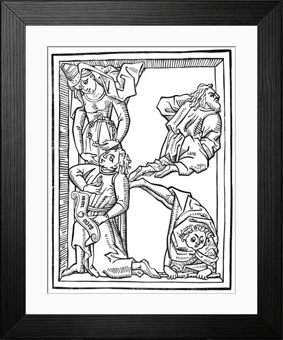 Framed Print : Letter K, alphabet of initial letters, 1462 (1844) Framed Print : Letter K, alphabet of initial letters, 1462 (1844)