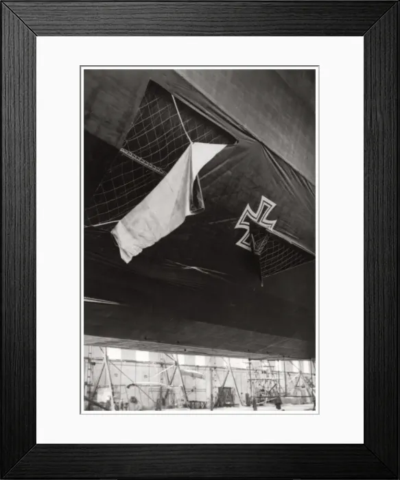Framed Print : Damaged German navy Zeppelin airship, World War I, 1914-1918 (1933) Framed Print : Damaged German navy Zeppelin airship, World War I, 1914-1918 (1933)