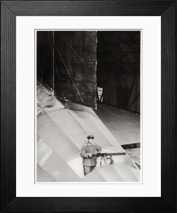 Framed Print : Tail gunner of a German army Zeppelin airship, World War I, 1914-1918 (1933) Framed Print : Tail gunner of a German army Zeppelin airship, World War I, 1914-1918 (1933)