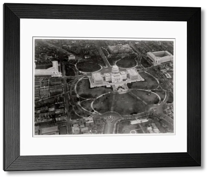 Framed Print : Aerial view of the Capitol, Washington DC, USA, from a Zeppelin, 1928 (1933) Framed Print : Aerial view of the Capitol, Washington DC, USA, from a Zeppelin, 1928 (1933)