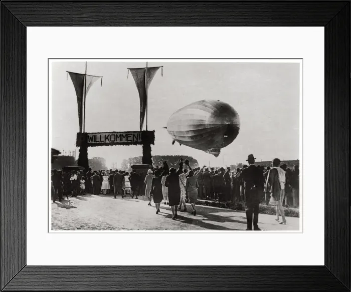 Framed Print : Zeppelin LZ 127 Graf Zeppelin landing at Friedrichshafen, Germany, 1933