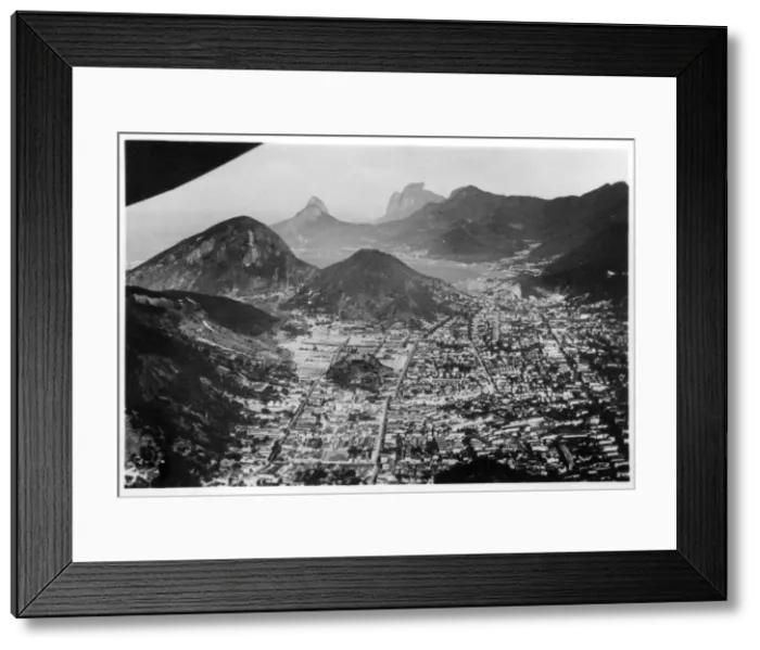 Framed Print : Aerial view of Rio de Janeiro, Brazil, from a Zeppelin, 1930 (1933) Framed Print : Aerial view of Rio de Janeiro, Brazil, from a Zeppelin, 1930 (1933)