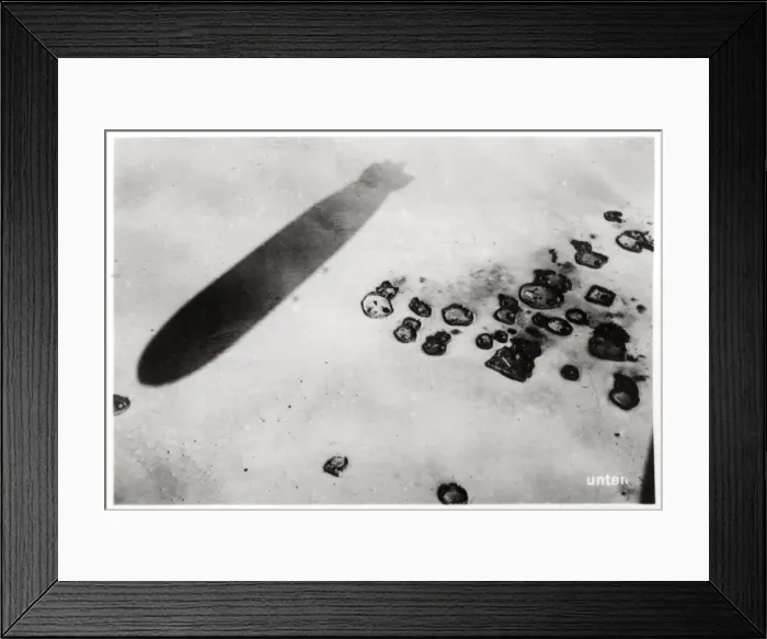 Framed Print : Aerial view of a desert settlement, with a shadow cast by a Zeppelin, 1931 (1933) Framed Print : Aerial view of a desert settlement, with a shadow cast by a Zeppelin, 1931 (1933)