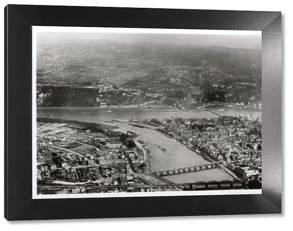 Aerial view of Koblenz, Rhine-Palantinate, Germany, from a Zeppelin, c1931 (1933)