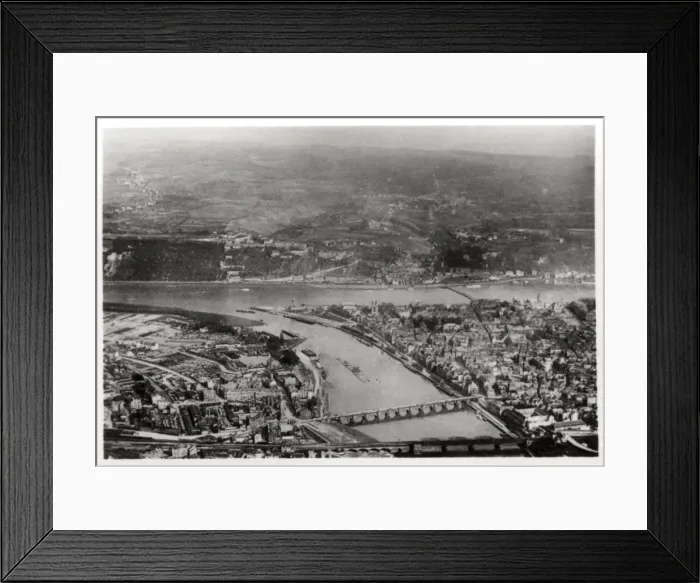 Framed Print : Aerial view of Koblenz, Rhine-Palantinate, Germany, from a Zeppelin, c1931 (1933) Framed Print : Aerial view of Koblenz, Rhine-Palantinate, Germany, from a Zeppelin, c1931 (1933)