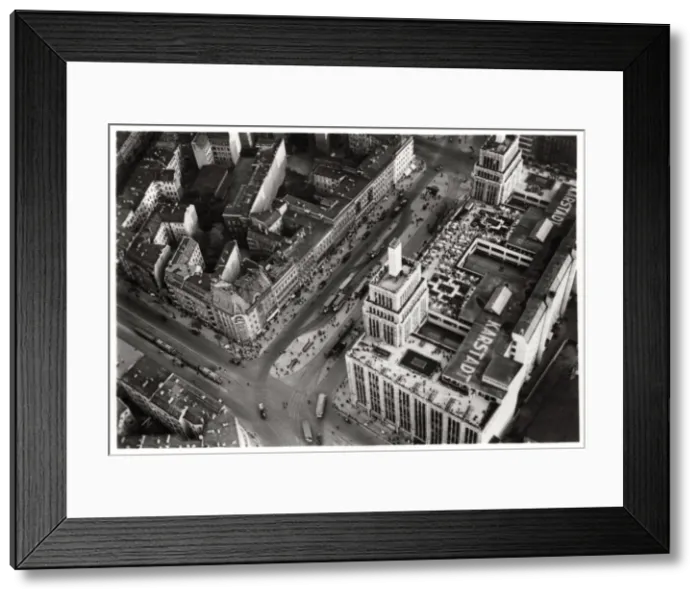 Framed Print : Aerial view of Hermannplatz, Berlin Neukoelln, Germany, from a Zeppelin, c1931 (1933) Framed Print : Aerial view of Hermannplatz, Berlin Neukoelln, Germany, from a Zeppelin, c1931 (1933)