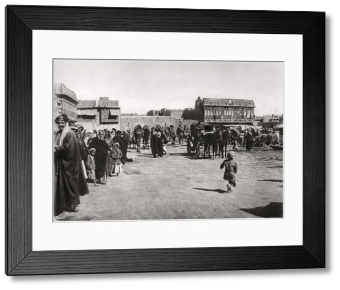 Framed Print : The bazaar square in Basra, Iraq, 1925. Artist: A Kerim Framed Print : The bazaar square in Basra, Iraq, 1925. Artist: A Kerim