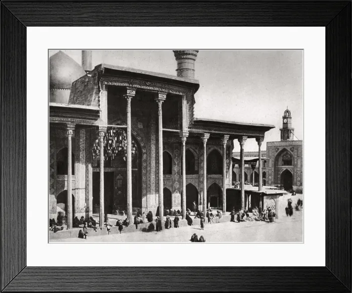 Framed Print : The entrance gate of the Kadimain Mosque leading to the tomb of the Imam Moosa Al Kadim, 1925. Artist: A Kerim Framed Print : The entrance gate of the Kadimain Mosque leading to the tomb of the Imam Moosa Al Kadim, 1925. Artist: A Kerim