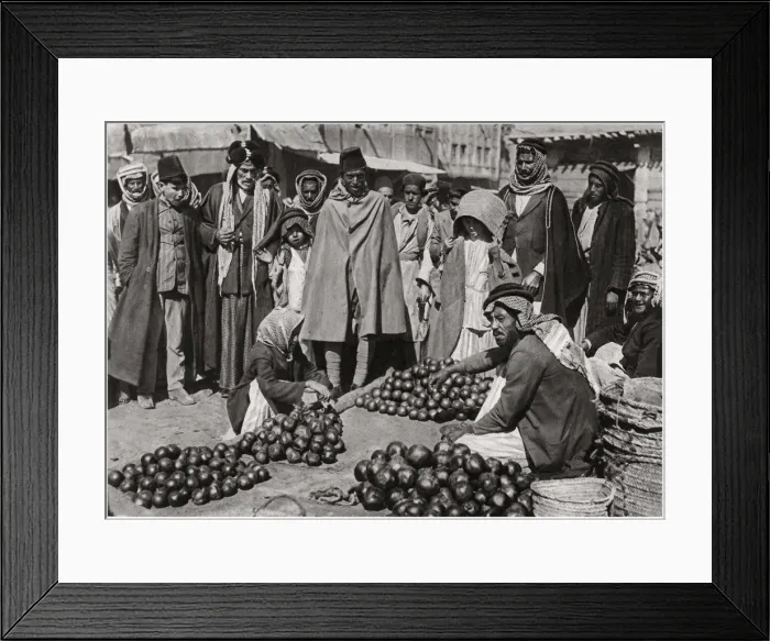 Framed Print : Fruit market in Baghdad, Iraq, 1925. Artist: A Kerim Framed Print : Fruit market in Baghdad, Iraq, 1925. Artist: A Kerim