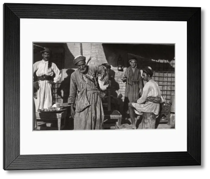 Framed Print : The free distribution of cold drinking water, Iraq, 1925. Artist: A Kerim