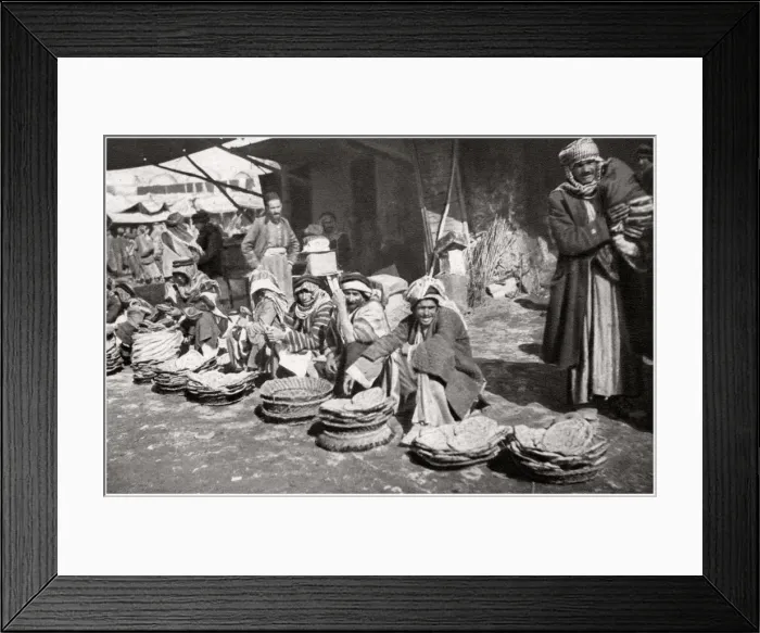 Framed Print : Suq El Khubur, a native bread market, Baghdad, Iraq, 1925. Artist: A Kerim Framed Print : Suq El Khubur, a native bread market, Baghdad, Iraq, 1925. Artist: A Kerim