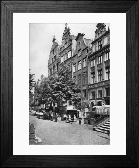 Framed Print : Houses on the Brodbankengasse, Danzig, c1922