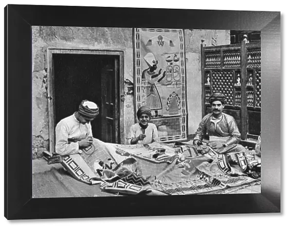 Craftsmen, tentmakers bazaar, Cairo, Egypt, c1922. Artist: Donald McLeish