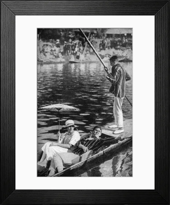 Framed Print : Punting on the Thames, c1922 Framed Print : Punting on the Thames, c1922