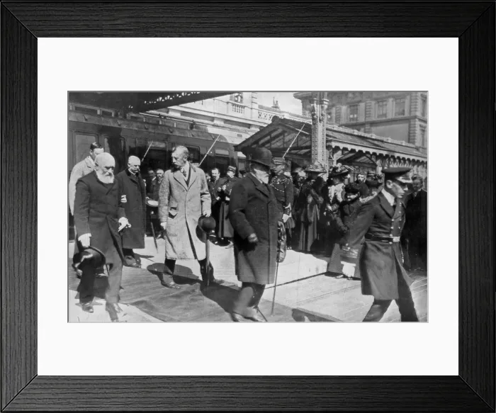 Framed Print : On His Way to His Own Country For the Last Time, King Edwards Return From Biarritz, 1910 Framed Print : On His Way to His Own Country For the Last Time, King Edwards Return From Biarritz, 1910