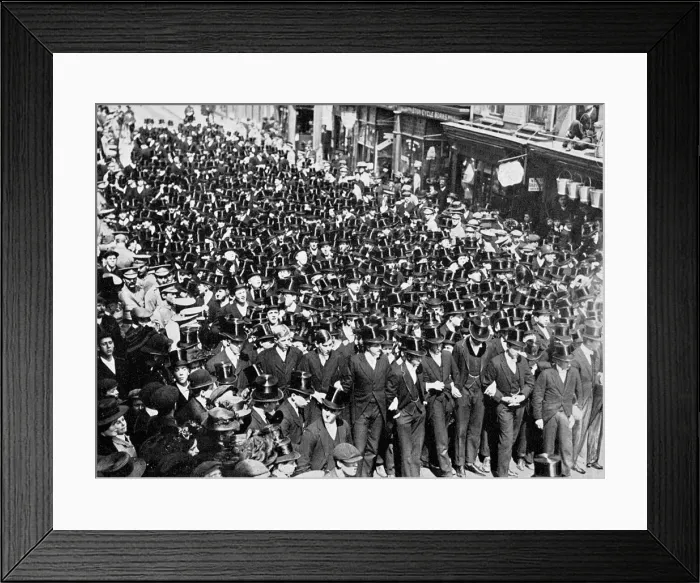 Framed Print : Eton Boys Listening to the Reading of the Proclamation on Windsor Bridge, Berkshire, 1910 Framed Print : Eton Boys Listening to the Reading of the Proclamation on Windsor Bridge, Berkshire, 1910