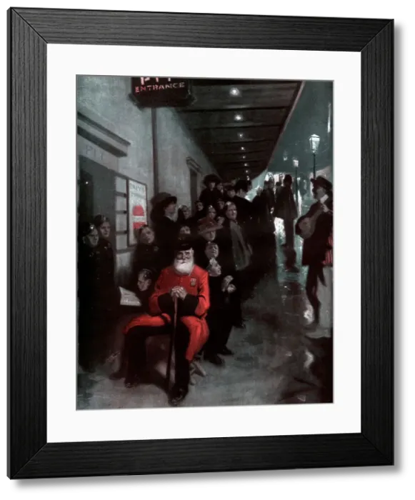 Framed Print : The Queue, the Pensioner and the Dollar Princess, 1910. Artist: Fred Leist Framed Print : The Queue, the Pensioner and the Dollar Princess, 1910. Artist: Fred Leist