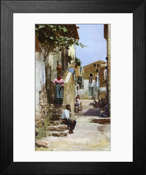 Framed Print : Street scene, Taormina, Sicily, Italy, c1923 Framed Print : Street scene, Taormina, Sicily, Italy, c1923