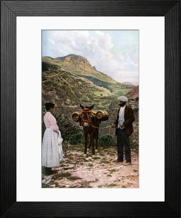 Framed Print : Mule with water kegs, Sicily, Italy, c1923. Artist: AW Cutler Framed Print : Mule with water kegs, Sicily, Italy, c1923. Artist: AW Cutler