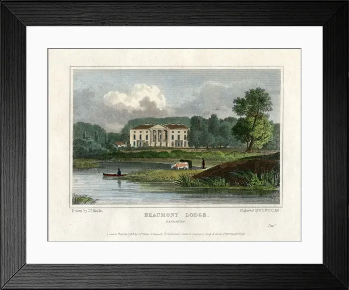 Framed Print : Beaumont Lodge, Windsor, Berkshire, 1818. Artist: MS Barenger Framed Print : Beaumont Lodge, Windsor, Berkshire, 1818. Artist: MS Barenger