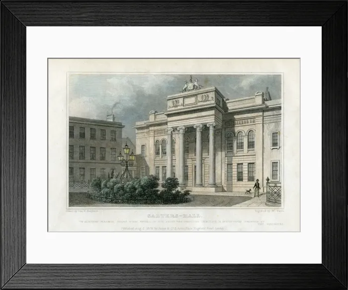 Framed Print : Salters Hall, London, 1828. Artist: W Wallis Framed Print : Salters Hall, London, 1828. Artist: W Wallis