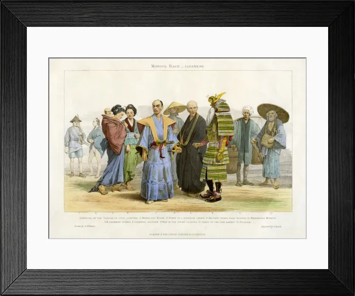 Framed Print : Mongol Race - Japanese, 19th century. Artist: G Rawle Framed Print : Mongol Race - Japanese, 19th century. Artist: G Rawle