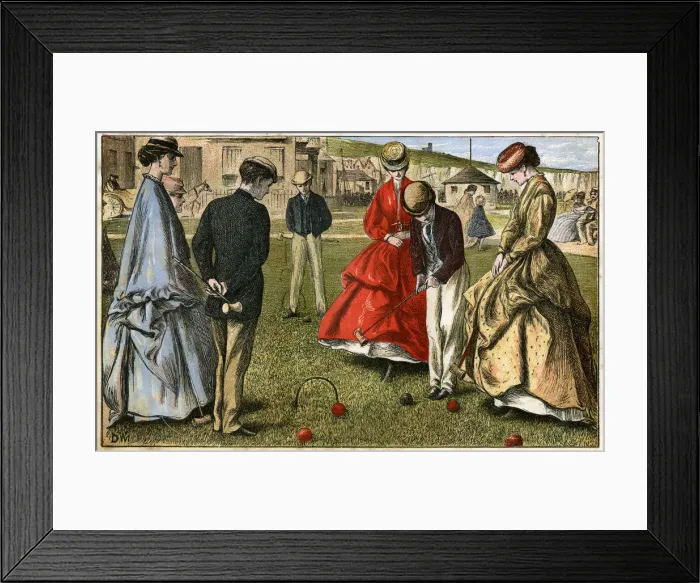 Framed Print : Croquet, 19th century(?) Framed Print : Croquet, 19th century(?)